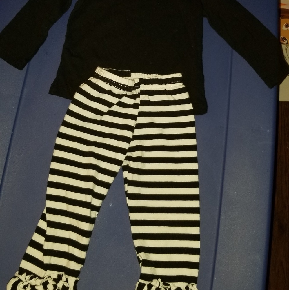 12-18 mo boutique ruffled icing pants TCP shirt